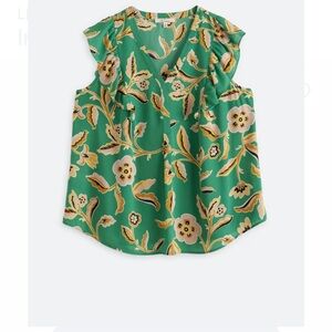 Elegant Green Floral Blouse